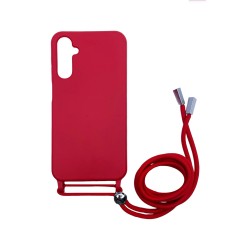 Silicone Case with String for Samsung Galaxy A24 Red